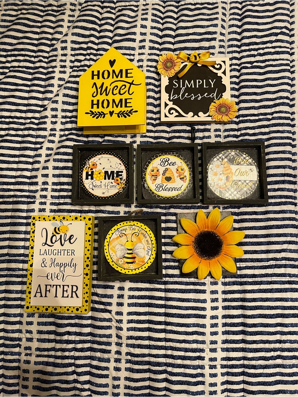 Yellow Bee & Sunflower Wall Decor Set